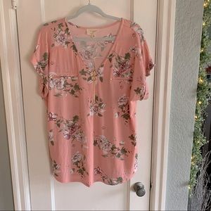 Flower and Feather 1x Mauve Floral Blouse